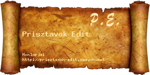 Prisztavok Edit névjegykártya